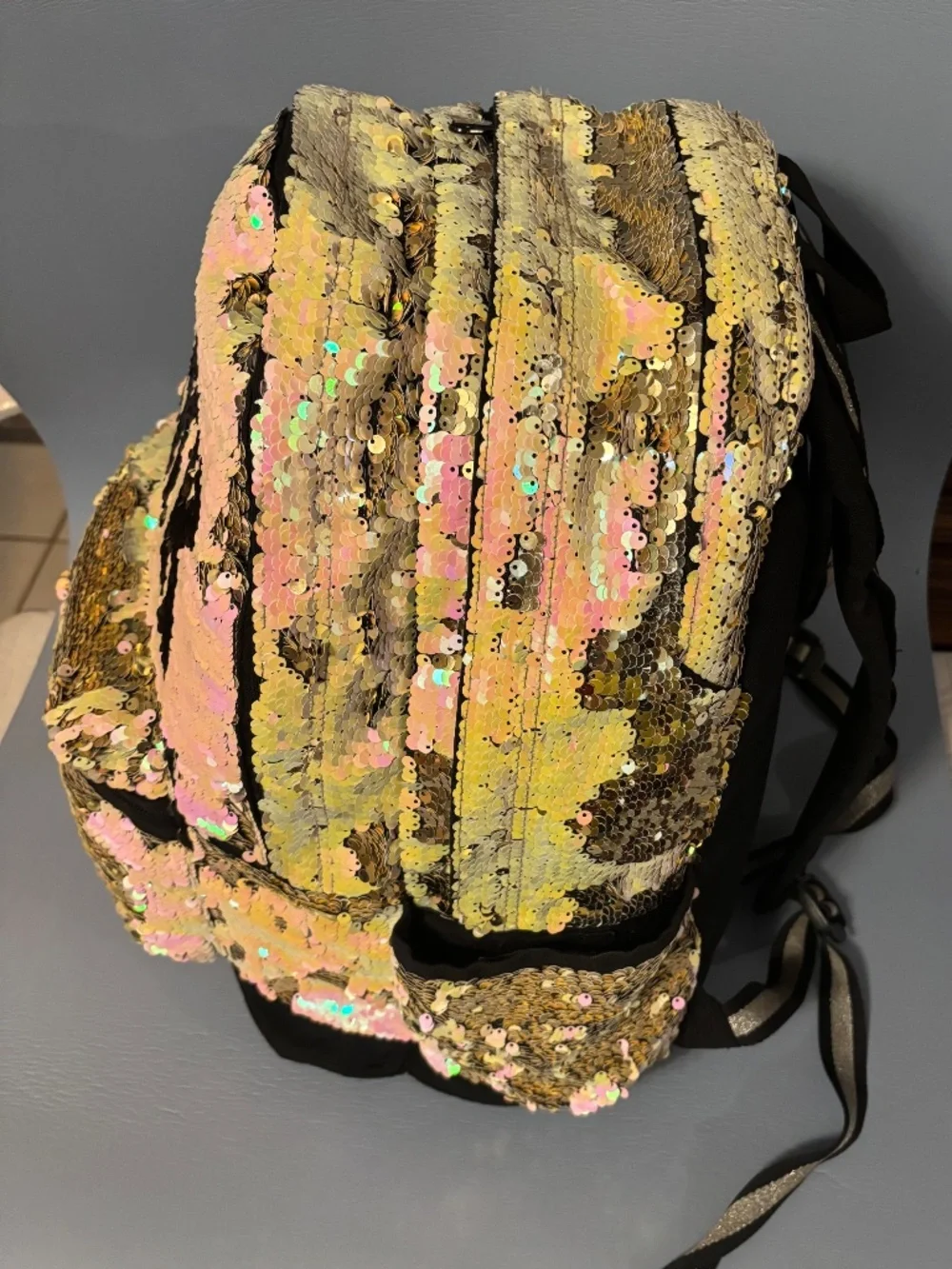Pink Victoria’s Secret Iridescent Backpack With Laptop Pocket